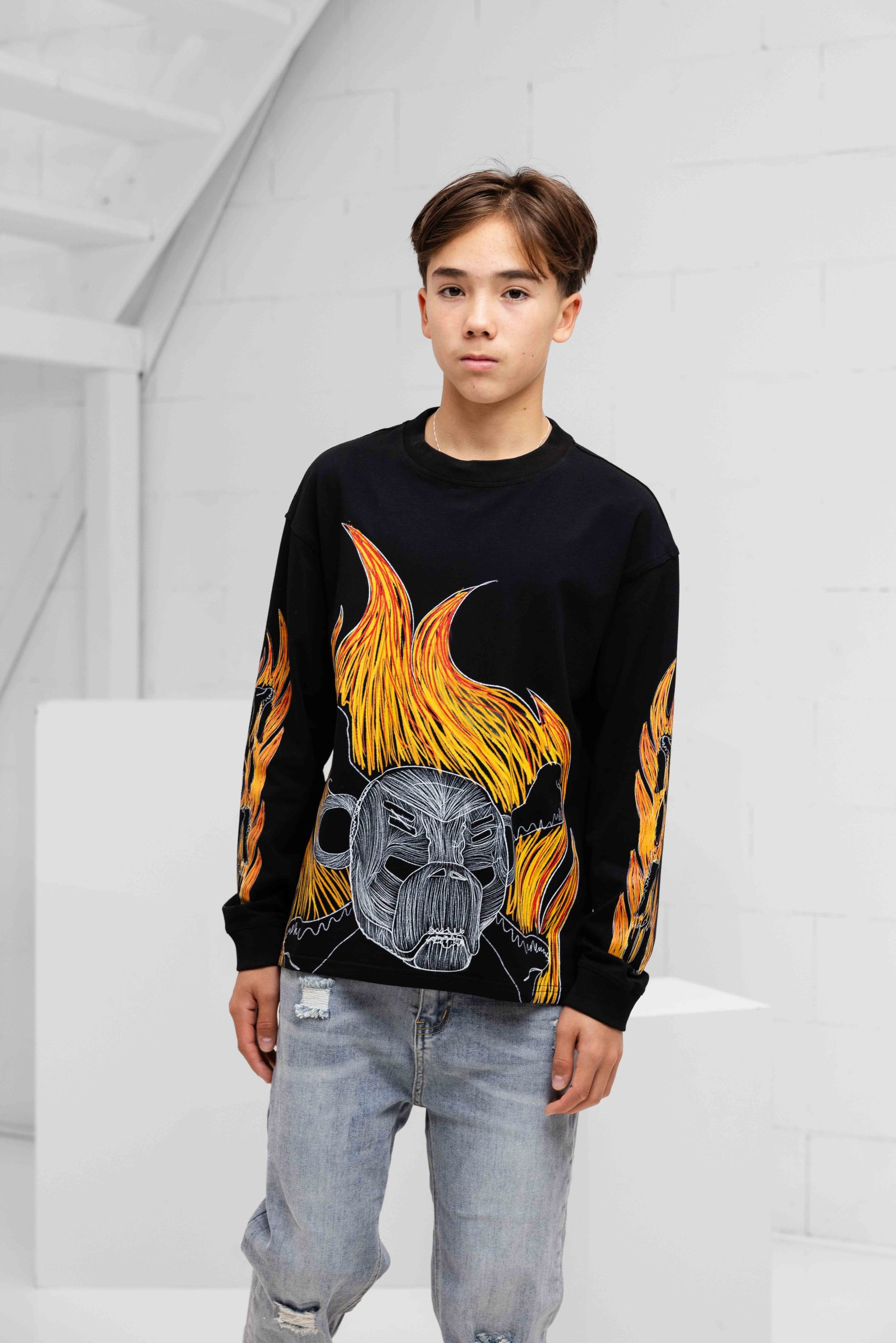 Black Bananas Blaze Longsleeve T-Shirt Kids Zwart