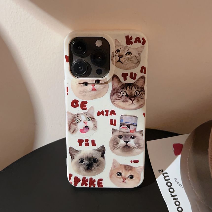 Mobby - Katten telefoonhoesje - iPhone 15 Pro Max / 15 Pro / 15 Plus / 15 / 14 Pro Max / 14 Pro / 14 Plus / 14 / 13 Pro Max / 13 Pro / 13 / 13 mini / 12 Pro Max / 12 Pro / 12 / 12 mini / 11 Pro Max / 11 Pro / 11