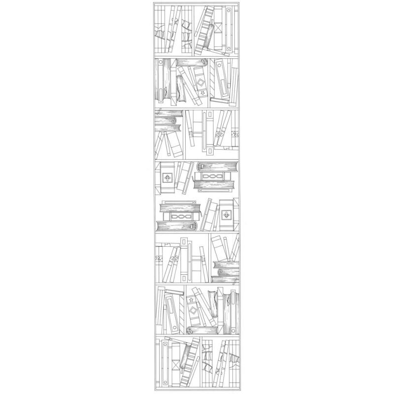 Echarpe 100% soie - 180x43cm Biblio - Blanc