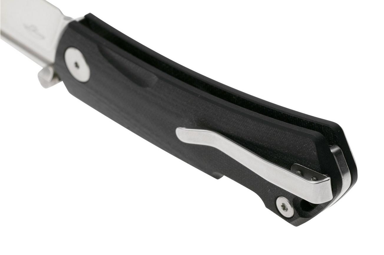 Real Steel Luna Maius 7091EB, 10Cr15CoMov, Black G10, zakmes, Poltergeist Design