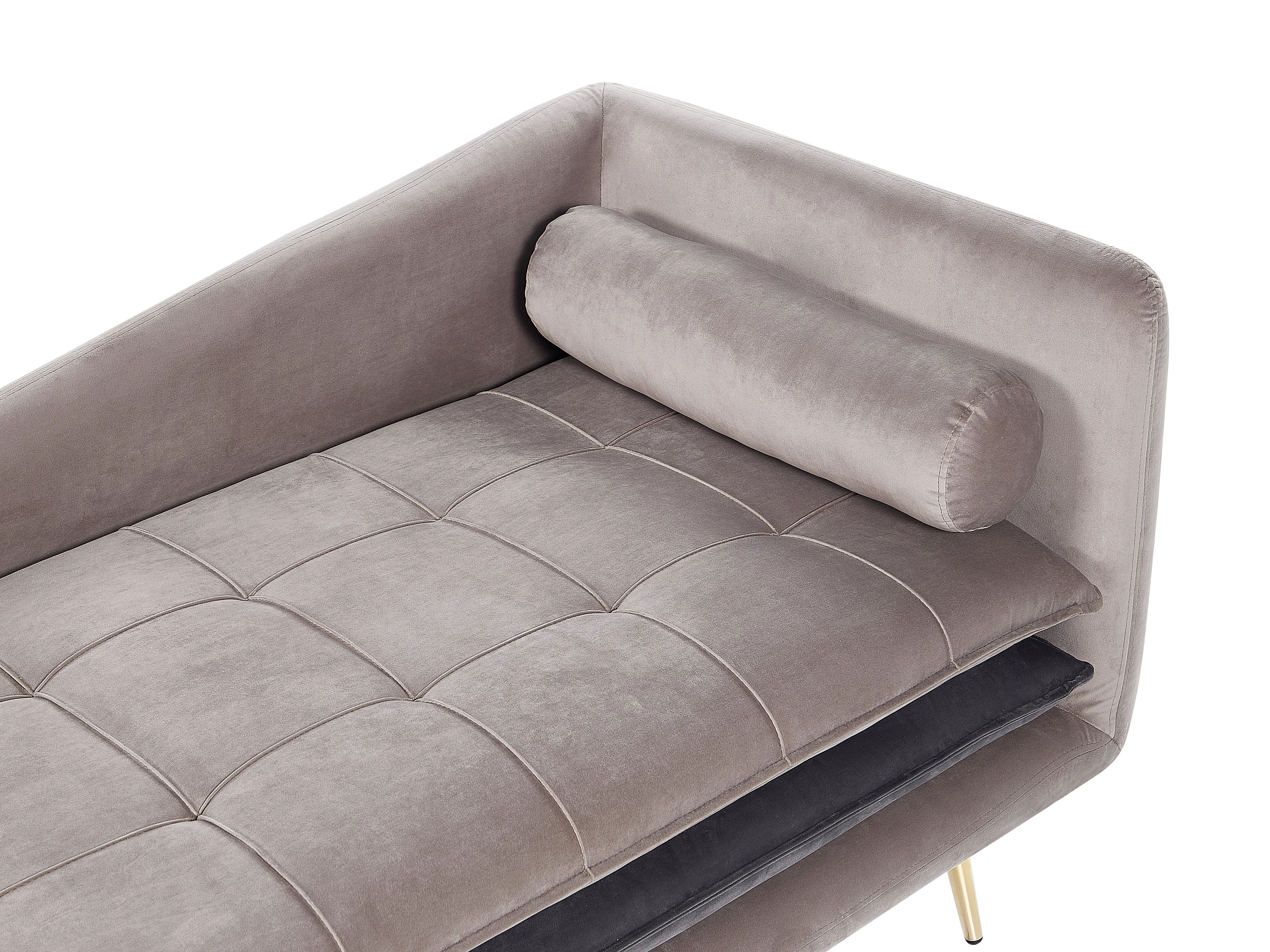 Rechtszijdige chaise longue GONESSE Fluweel Taupe