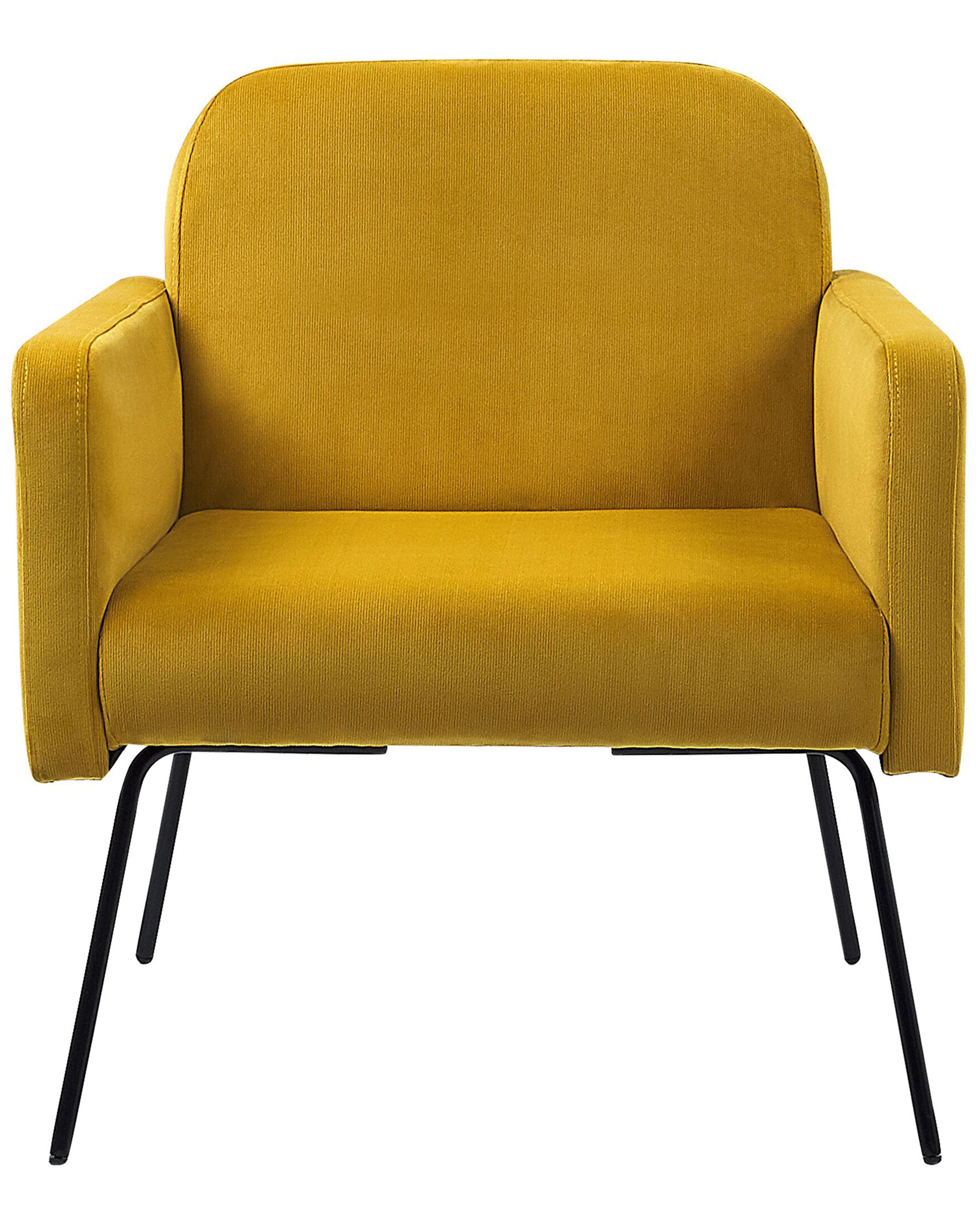 Fauteuil NARKEN Fluweel Mosterdgeel