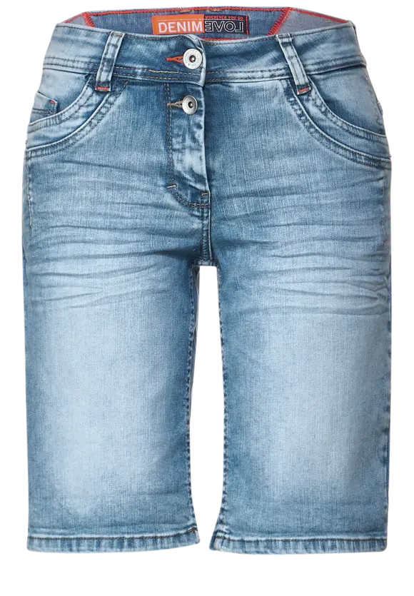Loose Fit Jeansshorts - light blue washed
