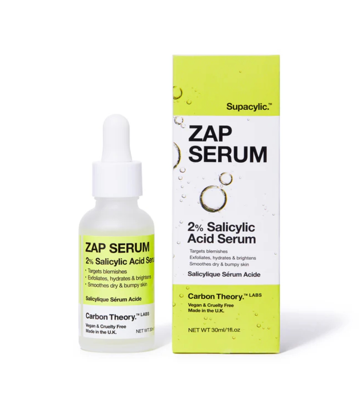 Carbon Theory - *Supacylic* - Sérum facial com 2% de ácido salicílico Zap Serum