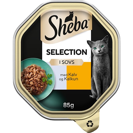 Vådfoder i sovs m. kalv og kalkun