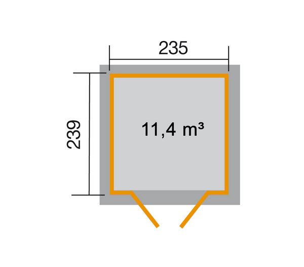 Weka Gartenhaus 224 Gr. 3, ca. B280/H238/T263