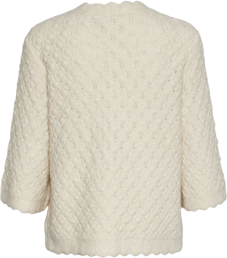 YAS YASEGSA 3/4 KNIT CARDIGAN S. Birch/black ties