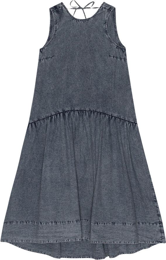 Ganni Cotton Poplin Open Back Midi Dress Sky captain