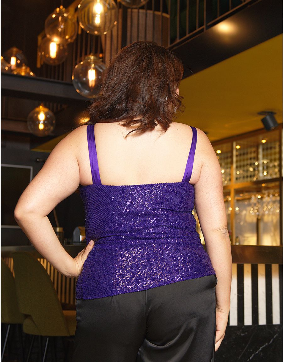 Débardeur sequins violet