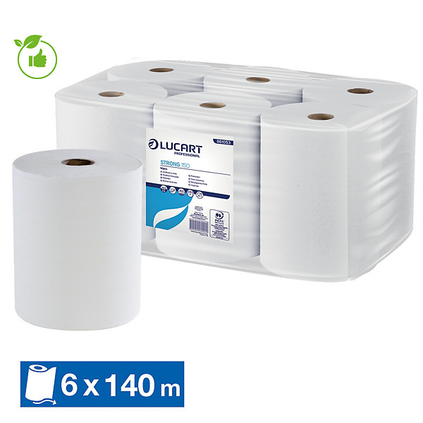 Essuie-mains rouleaux Lucart Strong, lot de 6