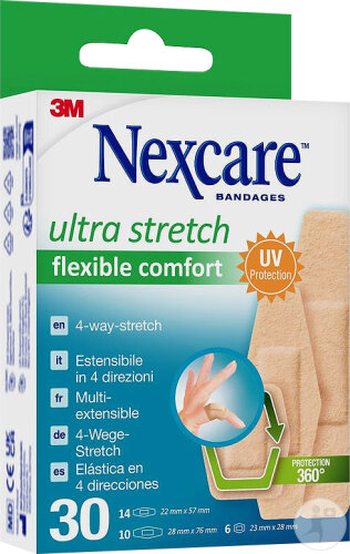 3M Nexcare Ultra Stretch Flexible Plâtres De Confort 30 Pièces