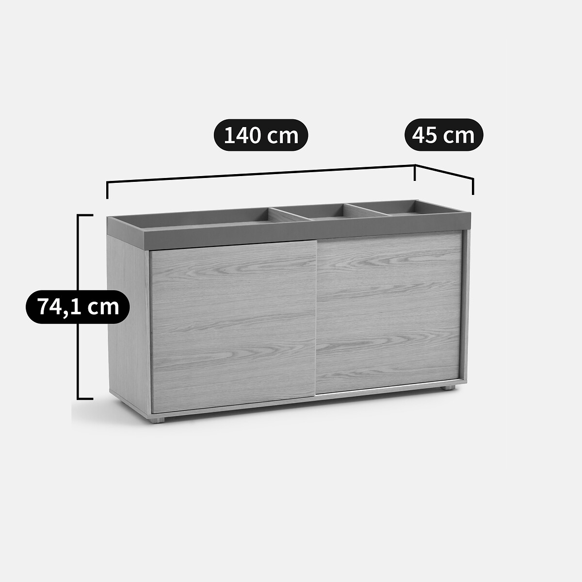 LA REDOUTE INTERIEURS<br>Armário de escritório com 2 portas, Lina