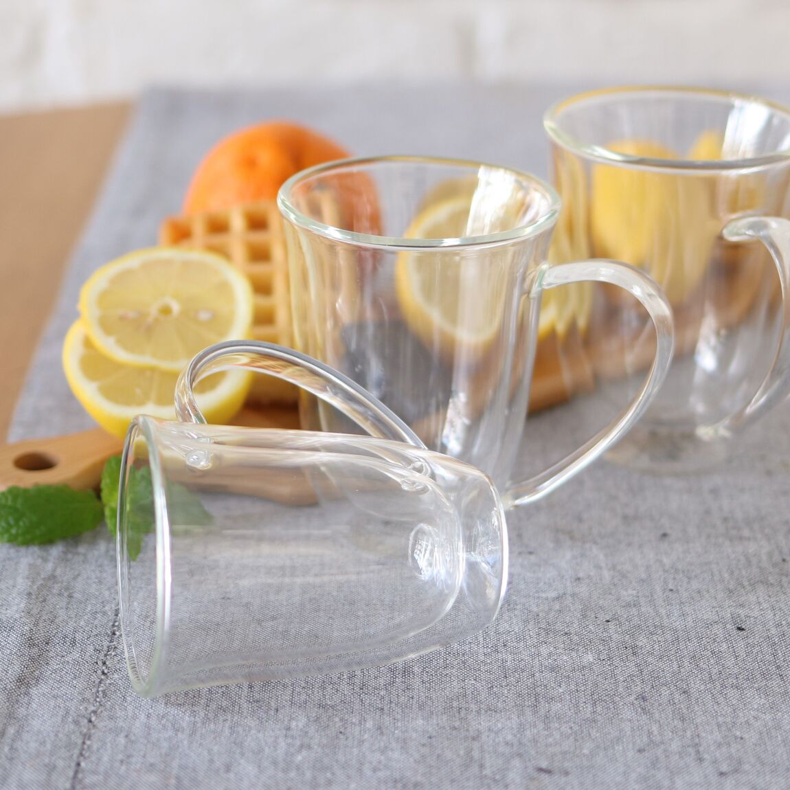 6 Stk. Eleganter doppelwandiger Becher Thermoglas 400 ml, Hitzebeständig