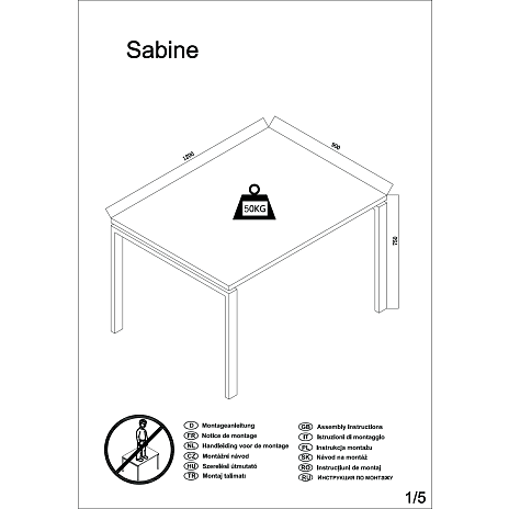 Sabine spisebord - cementlook