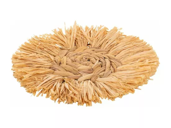 Figurine décorative murale en fibre naturelle marron d27x02h