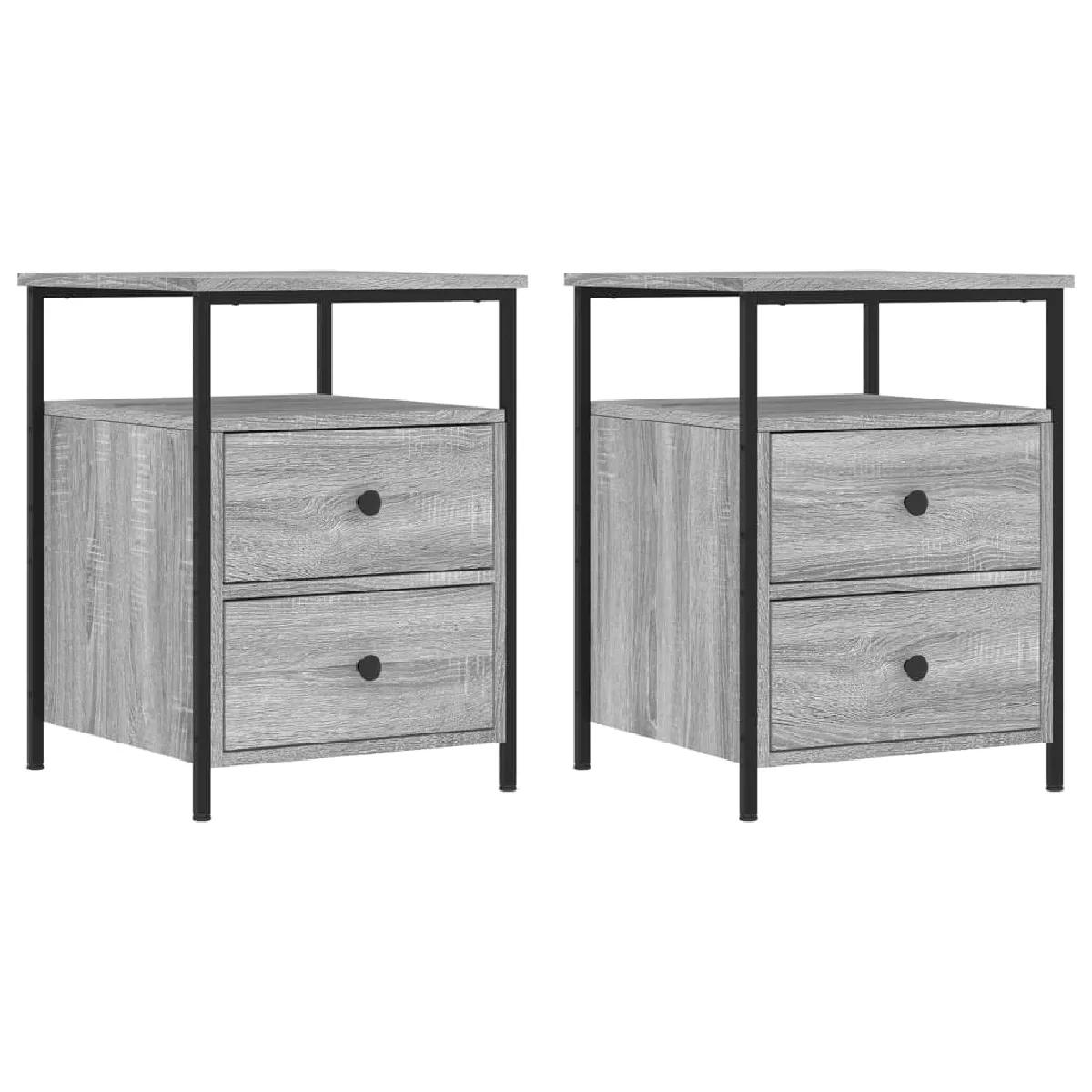 vidaXL Tables de Chevet - Sonoma Gris