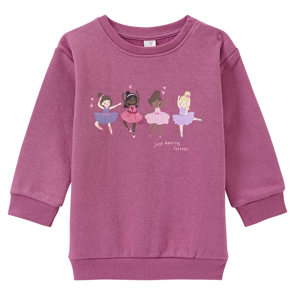 Topomini Baby Sweatshirt mit Ballerina-Print lila