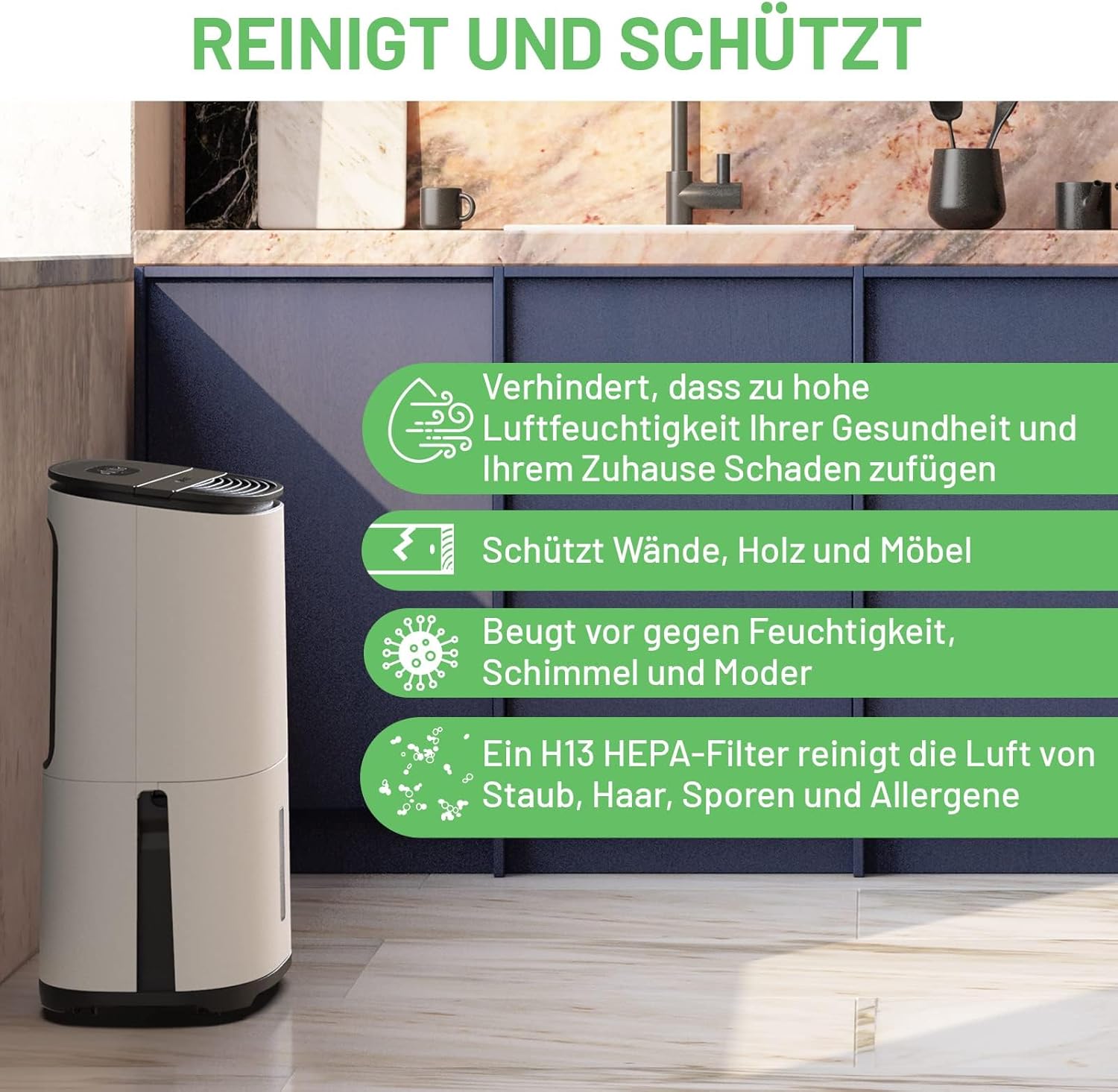 Meaco Ultra Leise Luftentfeuchter - MeacoDry Arete® One 25L Raumentfeuchter & Luftreiniger für Wohnungen, Keller, Schlafzimmer, Garagen