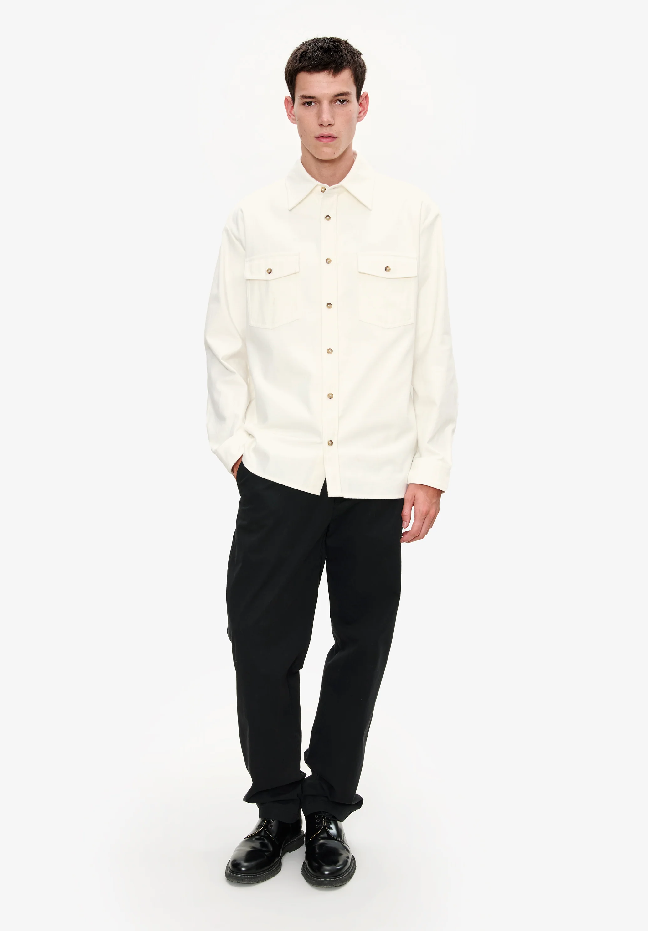 Surchemise coton uni - Blanc