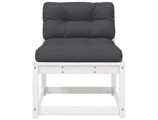 VIDAXL - Canapé de jardin avec coussins blanc bois de pin solide