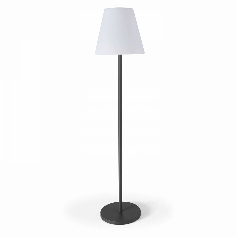 Lampadaire droit à led en acier gris