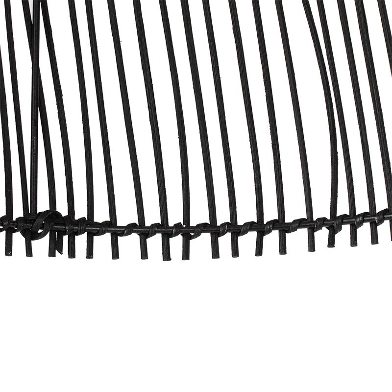 Landelijke vloerlamp zwart met rotan - Sam
