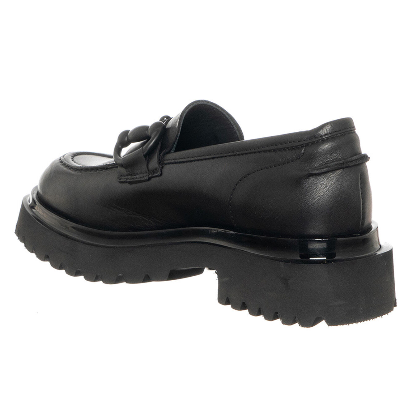 Loretta Pettinari Mocassins en Cuir Coda noirs - Talon 5 cm
