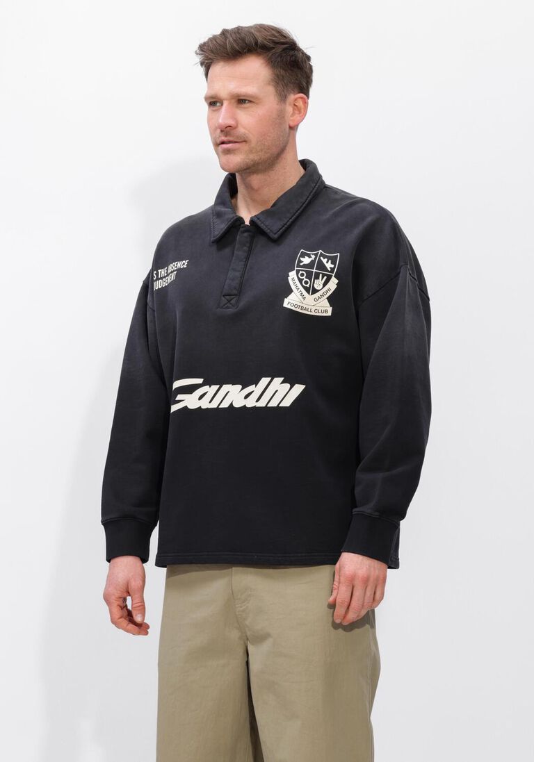 zwarte hopeium sweater football polo sweat