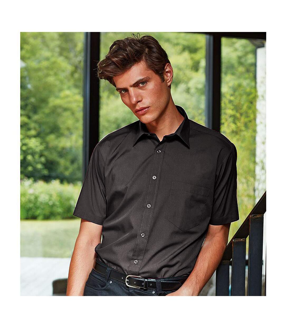 Premier - Chemise à manches courtes - Homme (Noir) - UTRW1082