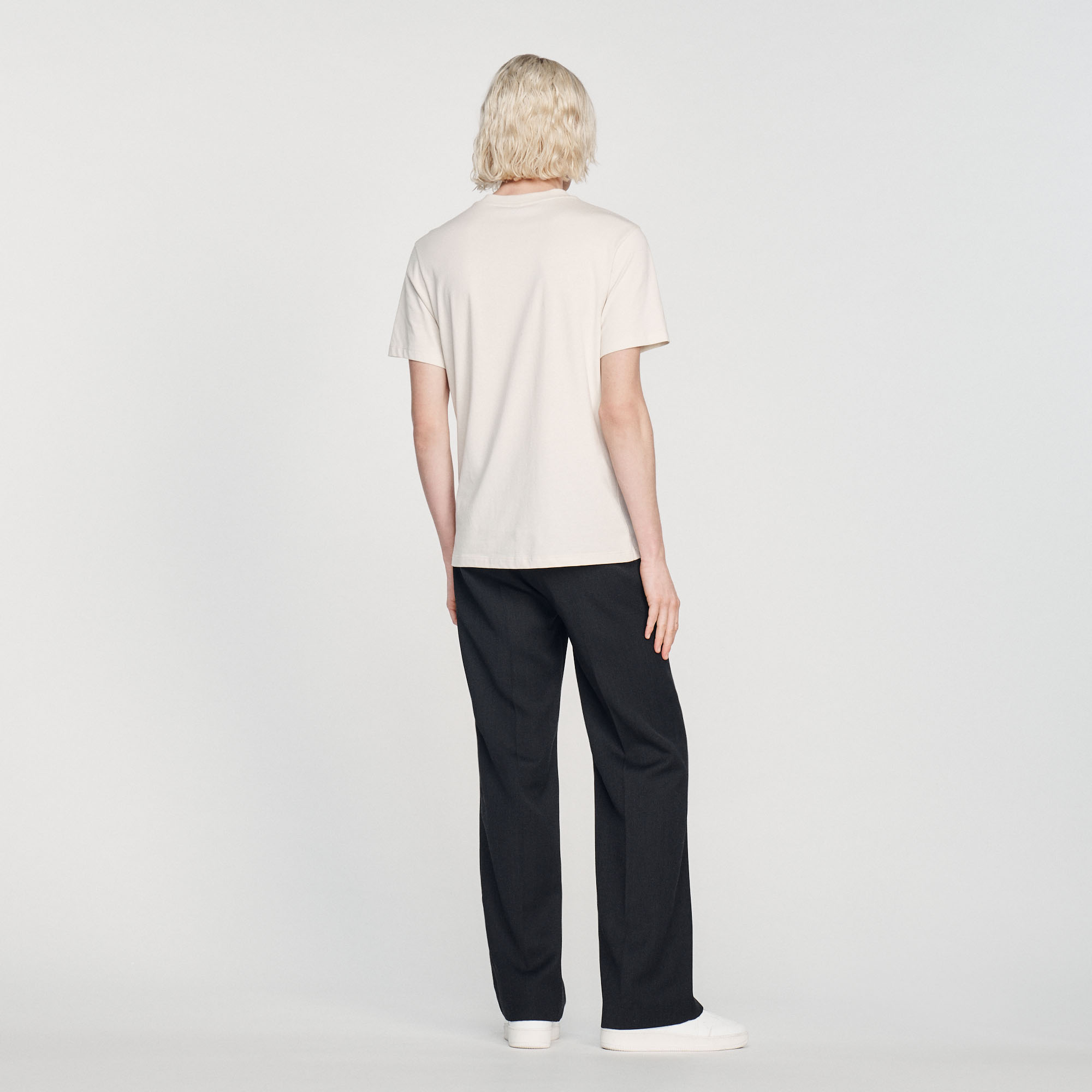 T-shirt brode Sandro en coton biologique