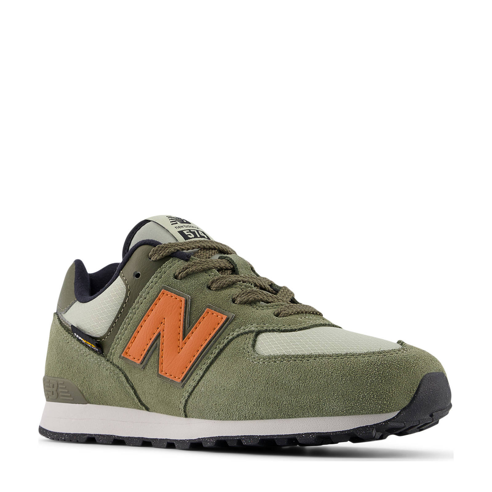 New Balance 574  sneakers kaki/oranje