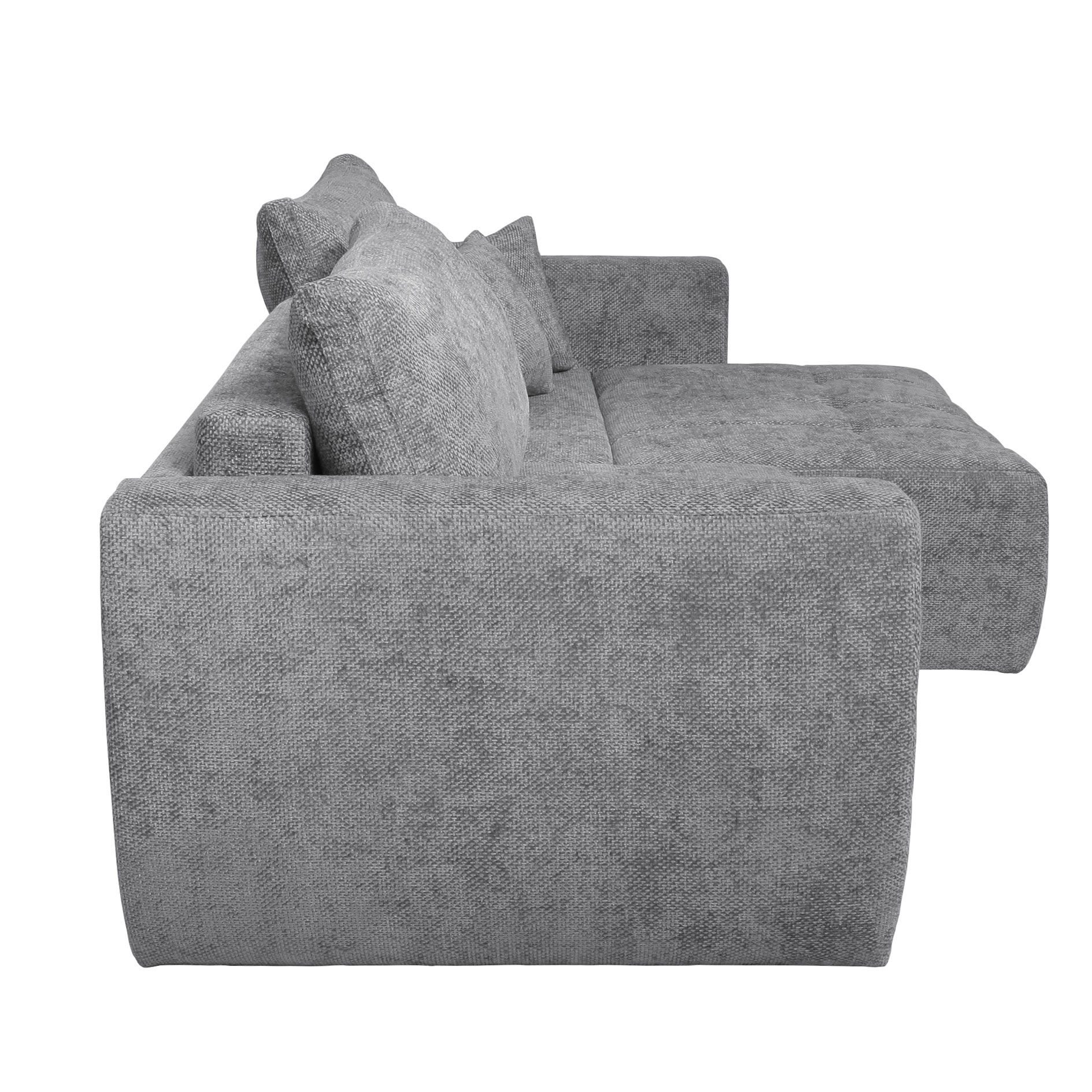 Big Sofa - grau - mit Staukasten und Liegefunktion - 245 cm