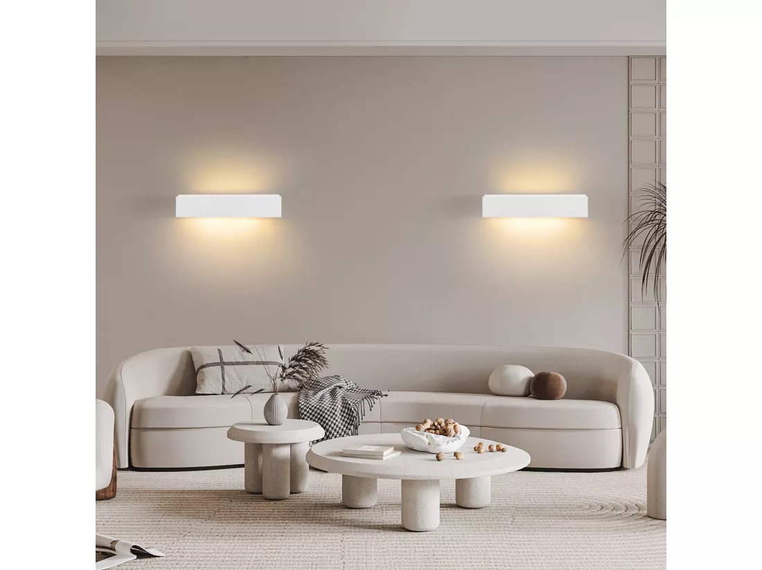 NETTLIFE Applique murale d'intérieur en plâtre blanc G9 moderne pour couloir, escalier, haut et bas