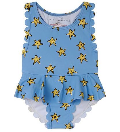 Stella McCartney Kids Badeanzug - UV50+ - Blau/Gelb m. Seestern