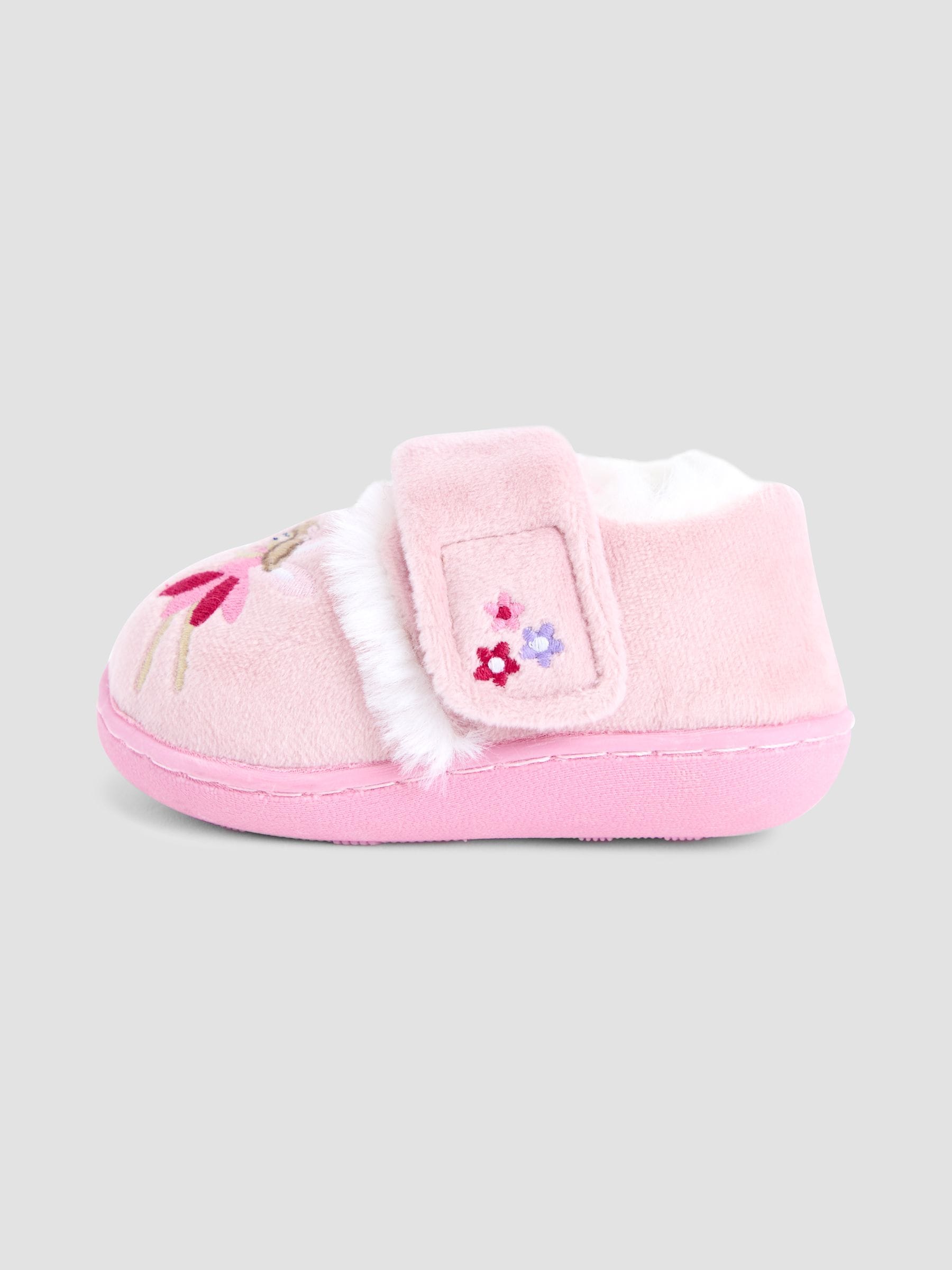 Roze met elfjes - JoJo Maman Bébé - Pantoffelschoenen met eenhoorn