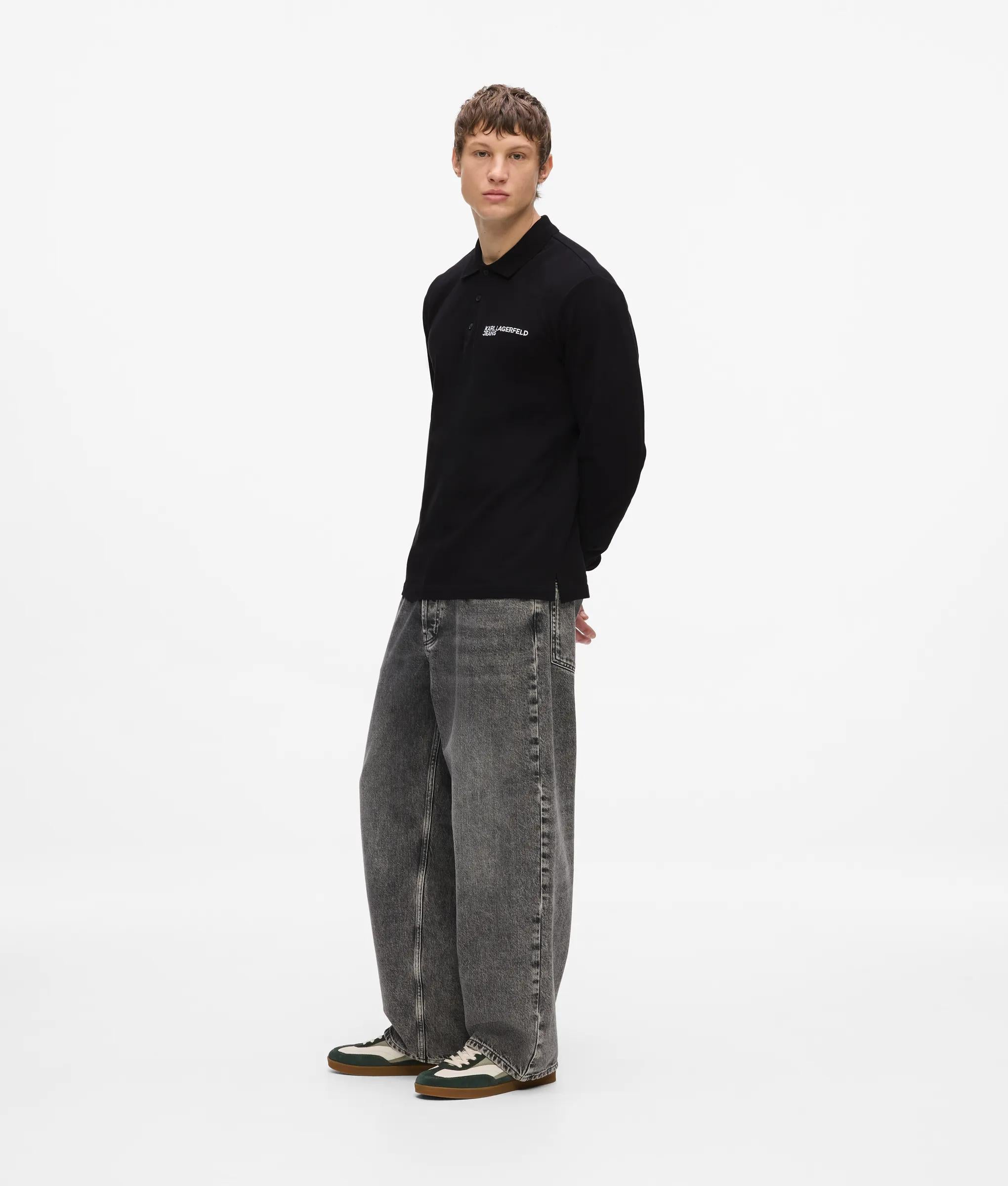 Polo met lange mouwen en logo