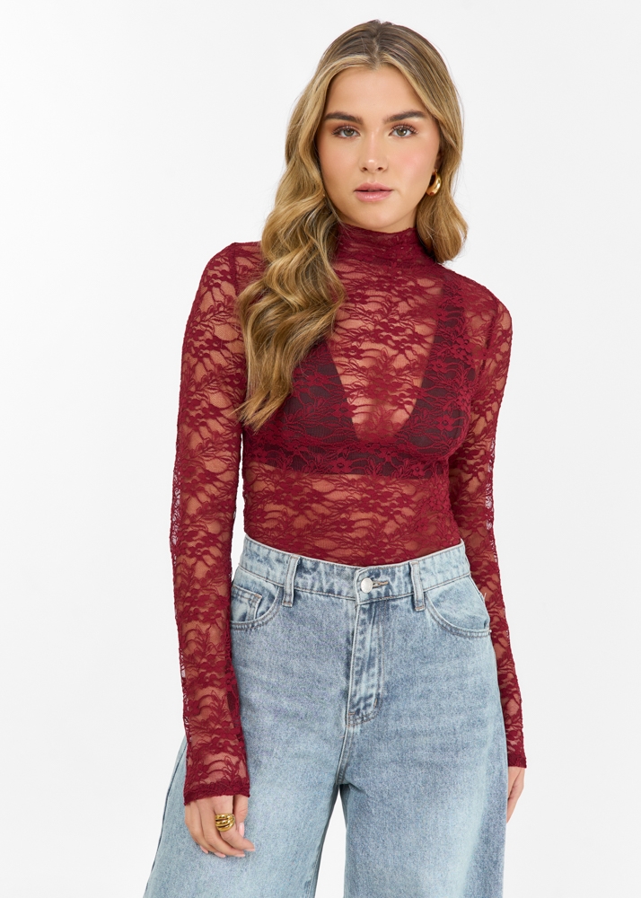Iris top burgundy