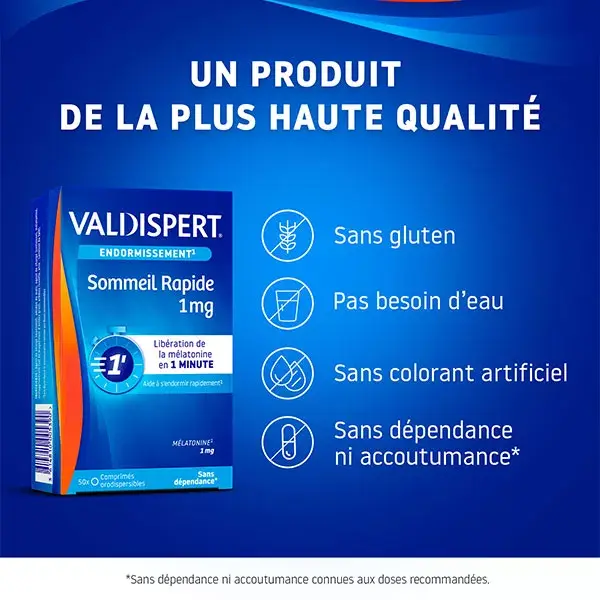Valdispert Sommeil Rapide 1mg Mélatonine 50 comprimés