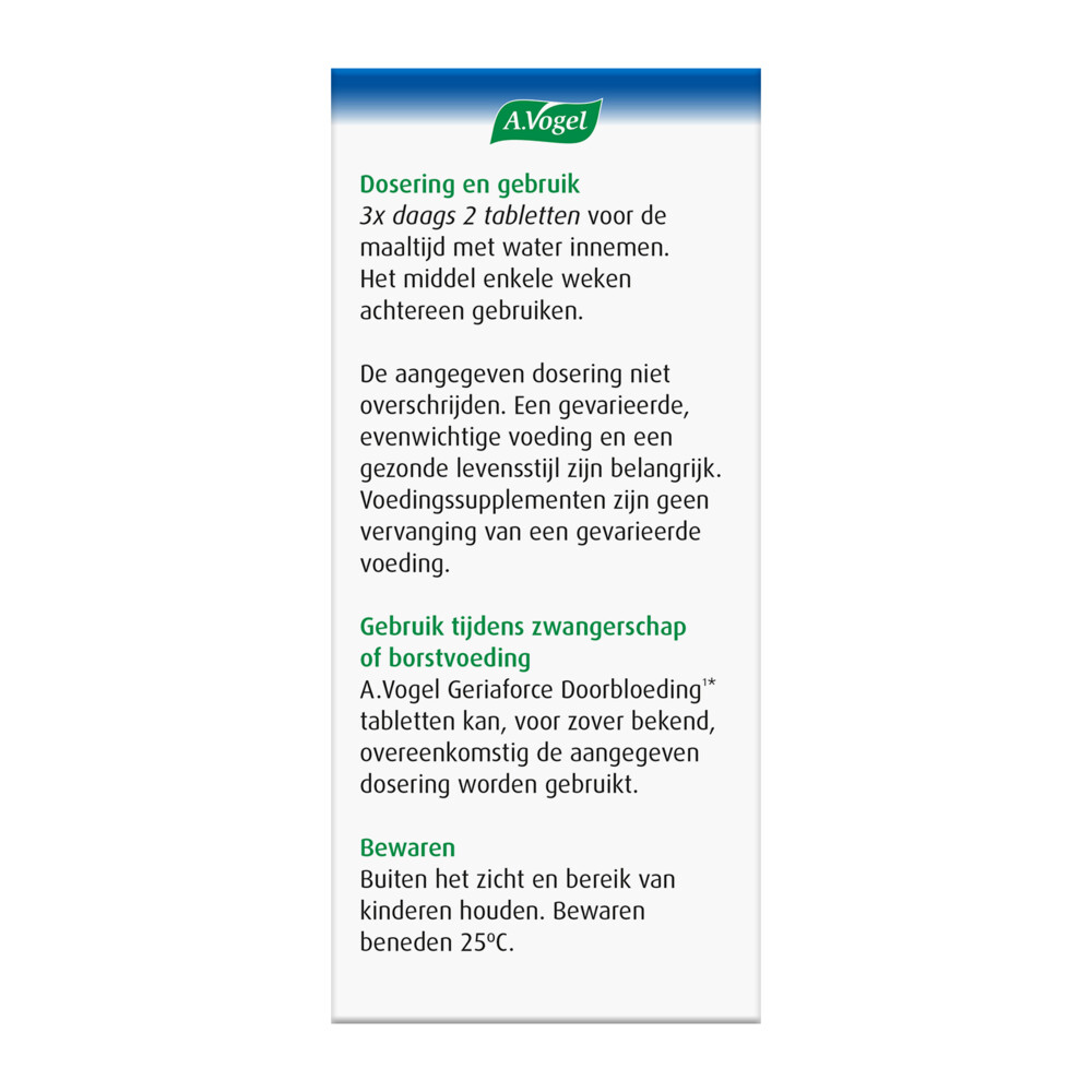 2x A.Vogel Geriaforce Doorbloeding200 tabletten