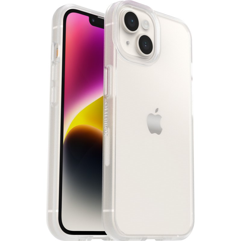 OtterBox React Série Coque pour iPhone 14, Antichoc, anti-chute, ultra-mince, protection fine, testé selon les normes militaires, Antimicrobien, Clear, livré sans emballage