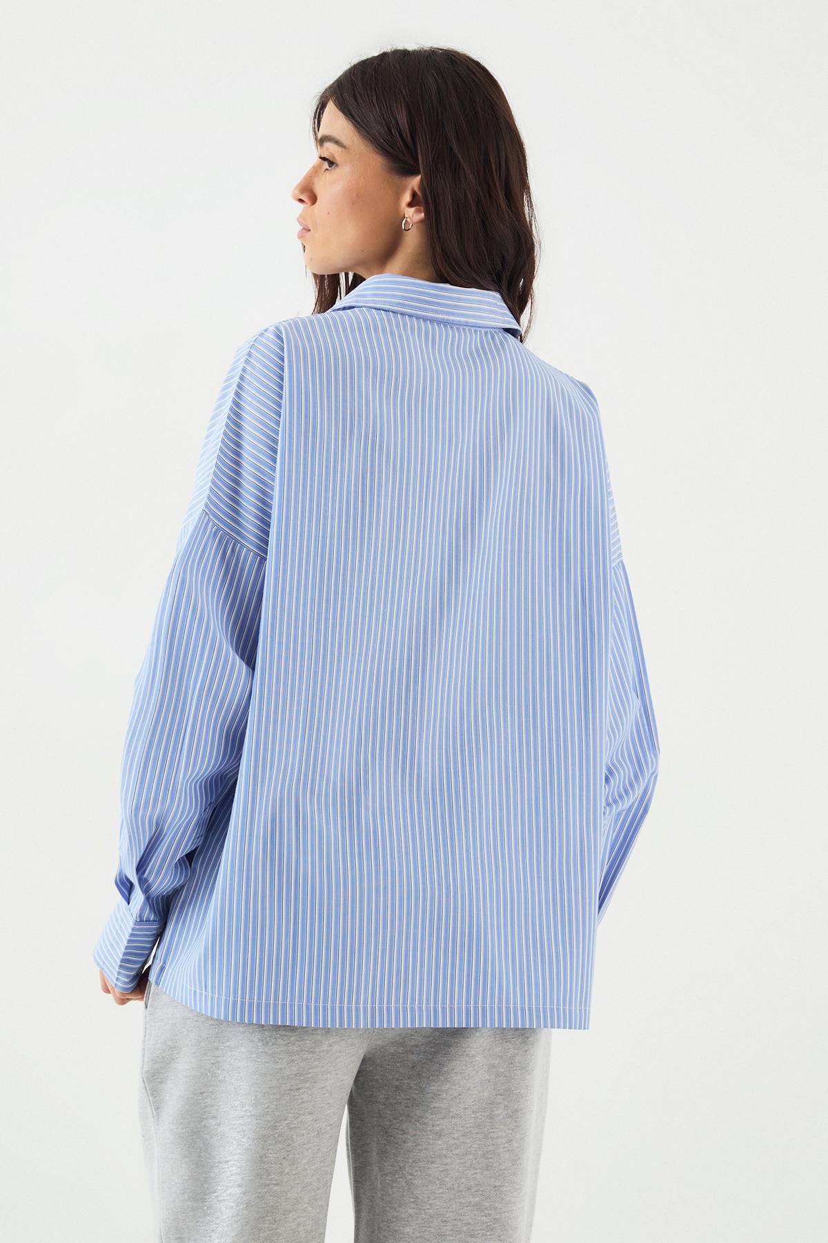 Chemise Rayée en Popeline de Coton Oversize DSGN Studio