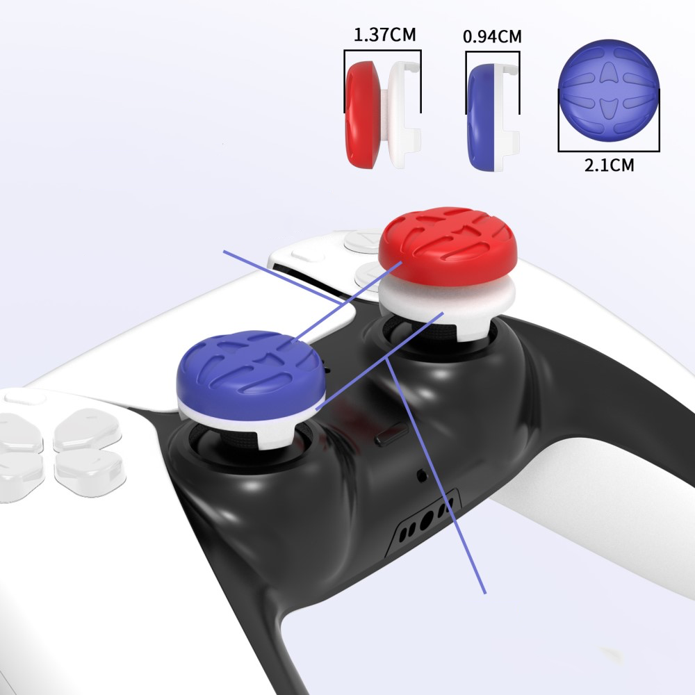 (8er Set) Joystick Thumbstick Anti-Rutsch Silikon Grip Kappen in verschiedenen Höhen für PS5 / PS4 / Switch Pro Controller