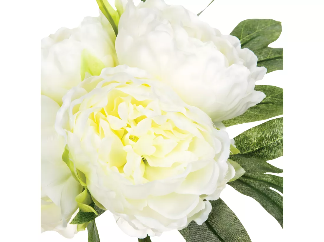 Bouquet artificiel 4 Pivoines Blanches H 30 cm