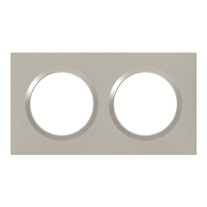 Plaque de finition double Legrand Dooxie Gris