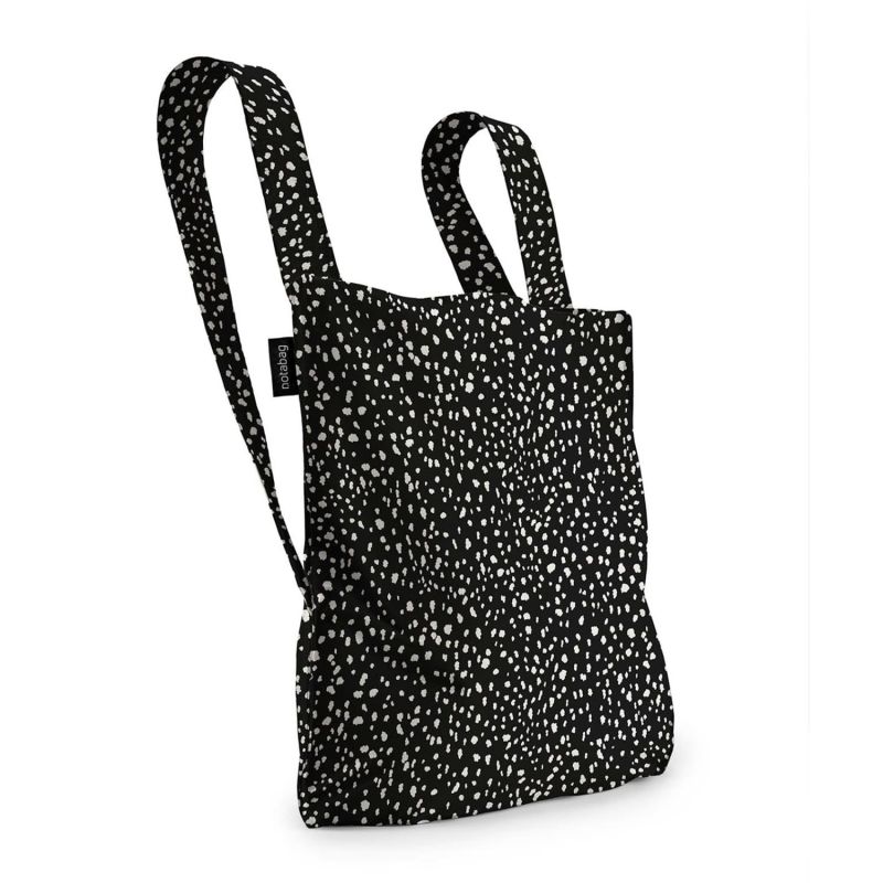 Sac shopping pliable avec pochette 65 cm Black Sprinkles