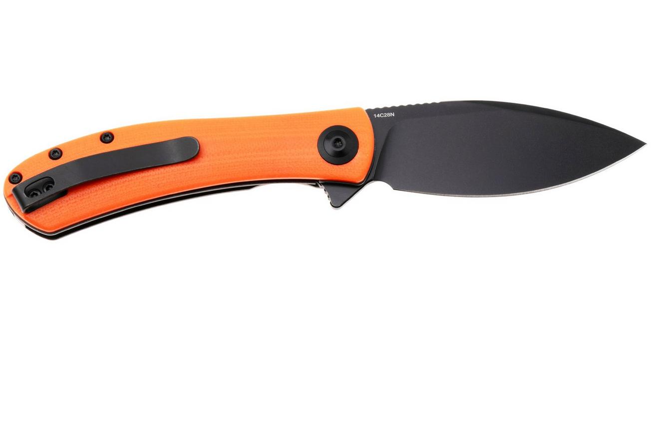 Trollsky Knives Mandu Evo MTE005 Blackwashed 14C28N, Orange G10, zakmes, Michael Trollsky design