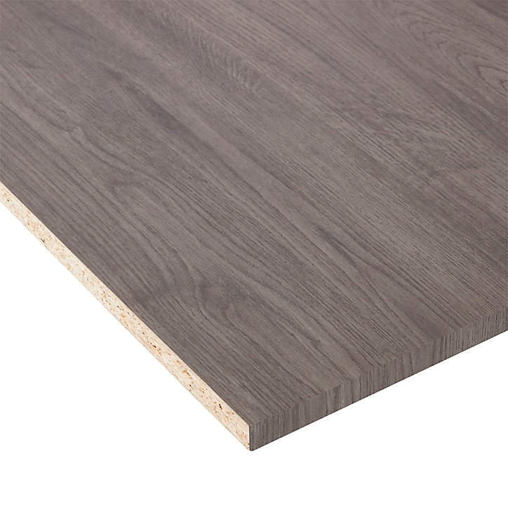 Tablette mélaminé chêne gris, 250 x 60 cm, ép.18 mm