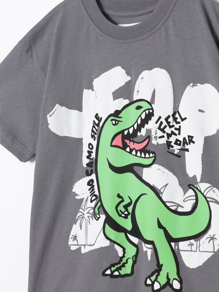 Camiseta estampada - Cinza escuro