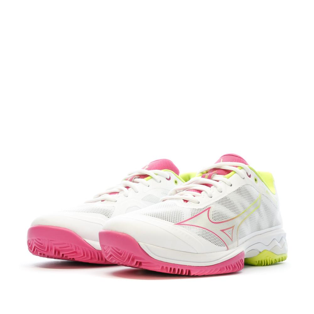 Mizuno Chaussures de Padel Blanche Femme MizunoWave Exceed Light