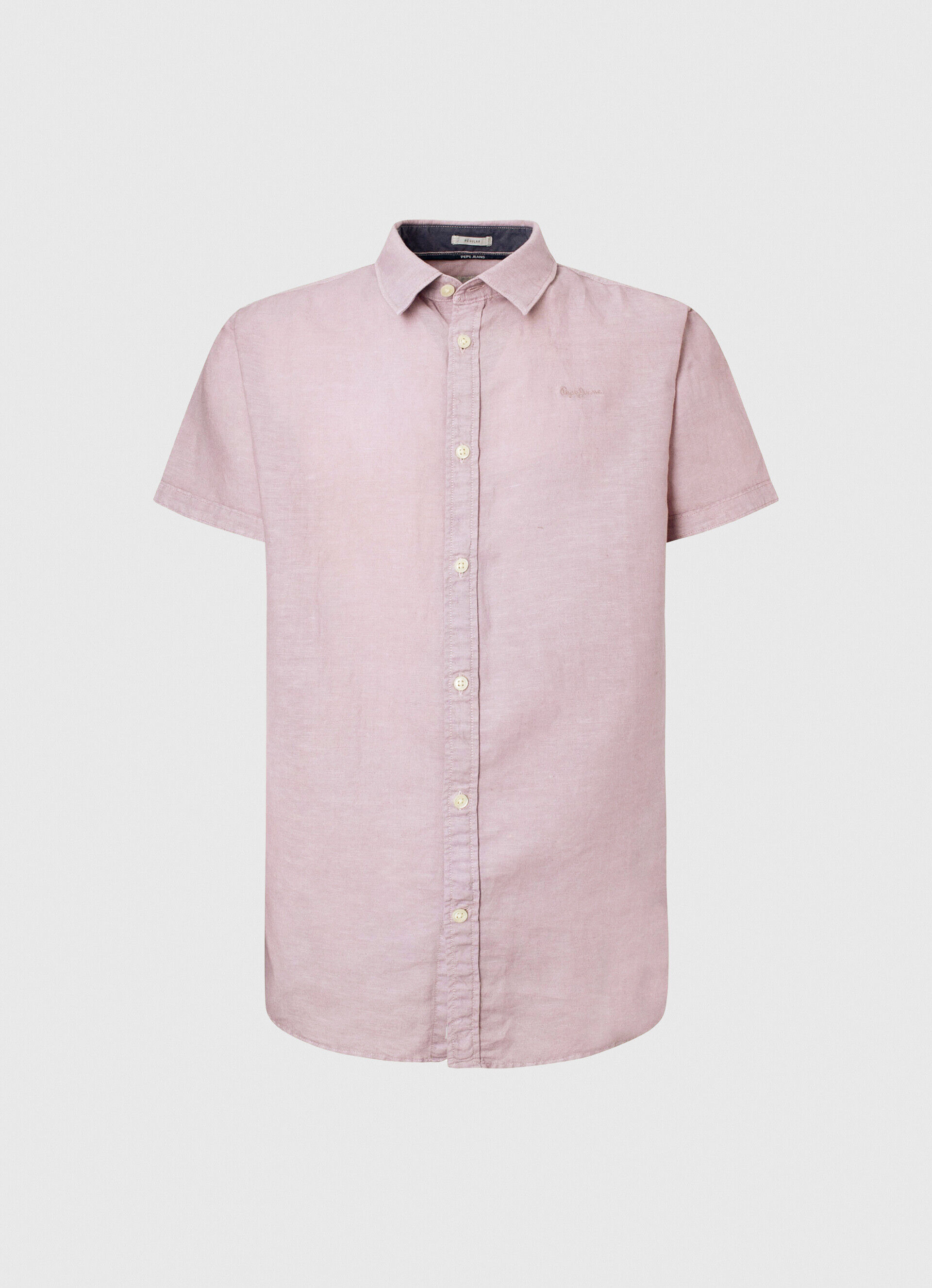 Camisa de linho de manga curta Parker - rosa claro